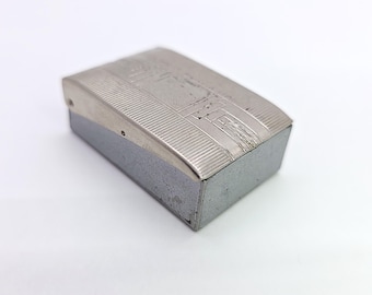 Vintage Art Deco Donfield Pill Box, Small Metal Travel Pill Case, 1930s–1940s Vanity Accessory