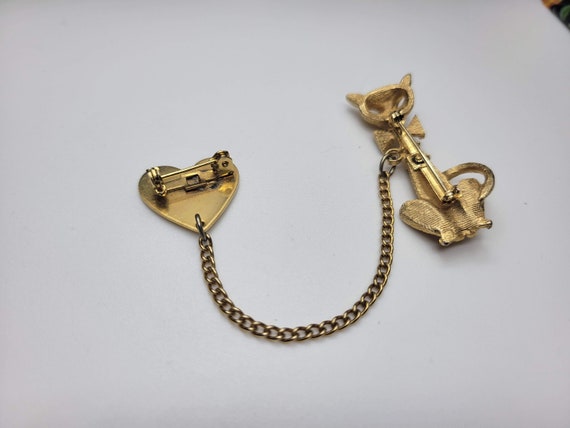 Cat and Heart Chatelaine Pins - Engraved KIM - image 5