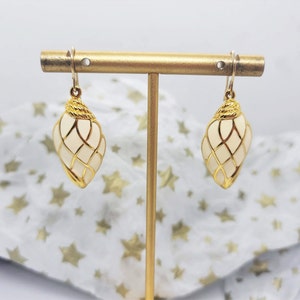 Trifari Enameled Conch Shell Earrings
