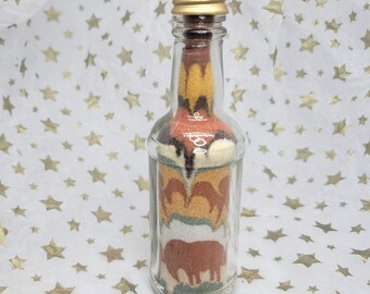 Vintage Small Sand Art Bottle in the Style of Robert "Sandman" Stouffer