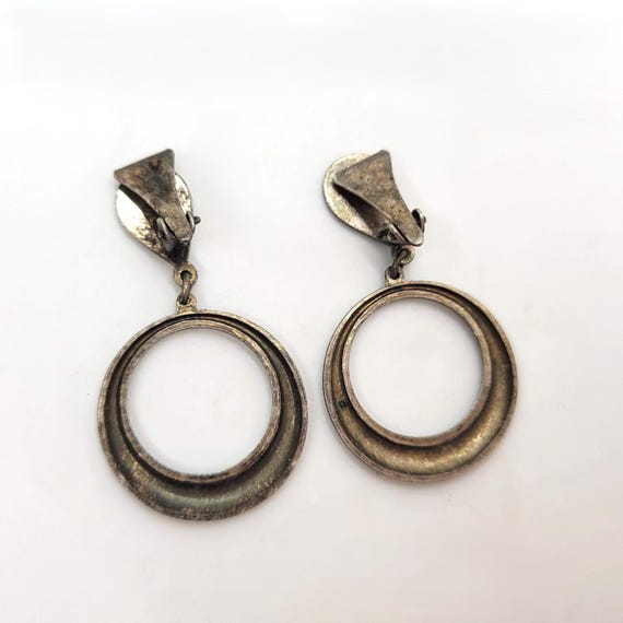 Faux Damascene Clip On Hoop Earrings View 5