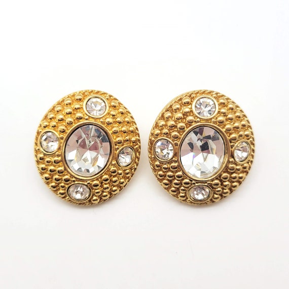 Swarovski Rhinestone Etruscan Revival Style Earrin