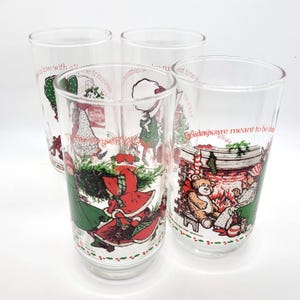 Vintage Holly Hobby Coca Cola Christmas Glasses