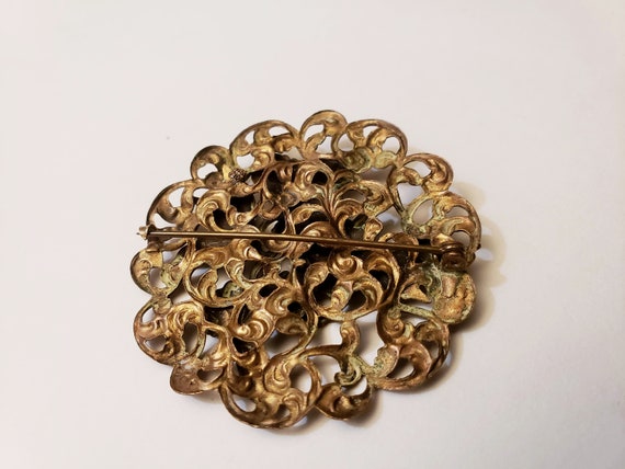 Art Nouveau Brass Brooch / Sash Pin - image 4