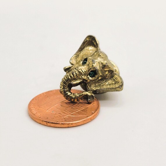 Vintage Tiny Elephant with Lapel Pin - image 3