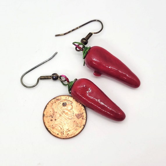 Boucles D'oreilles Pendantes En Forme De Piment - Créoles Plaquées Or - Style Hip-hop, Fun Et Unique