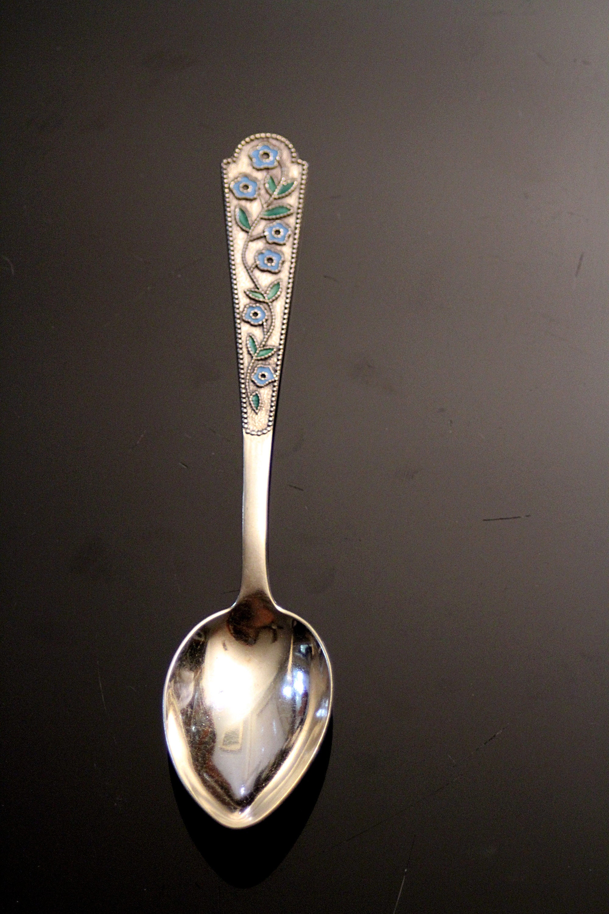 Vintage Russian Cloisonne SpoonSterling With a Gold Wash Etsy