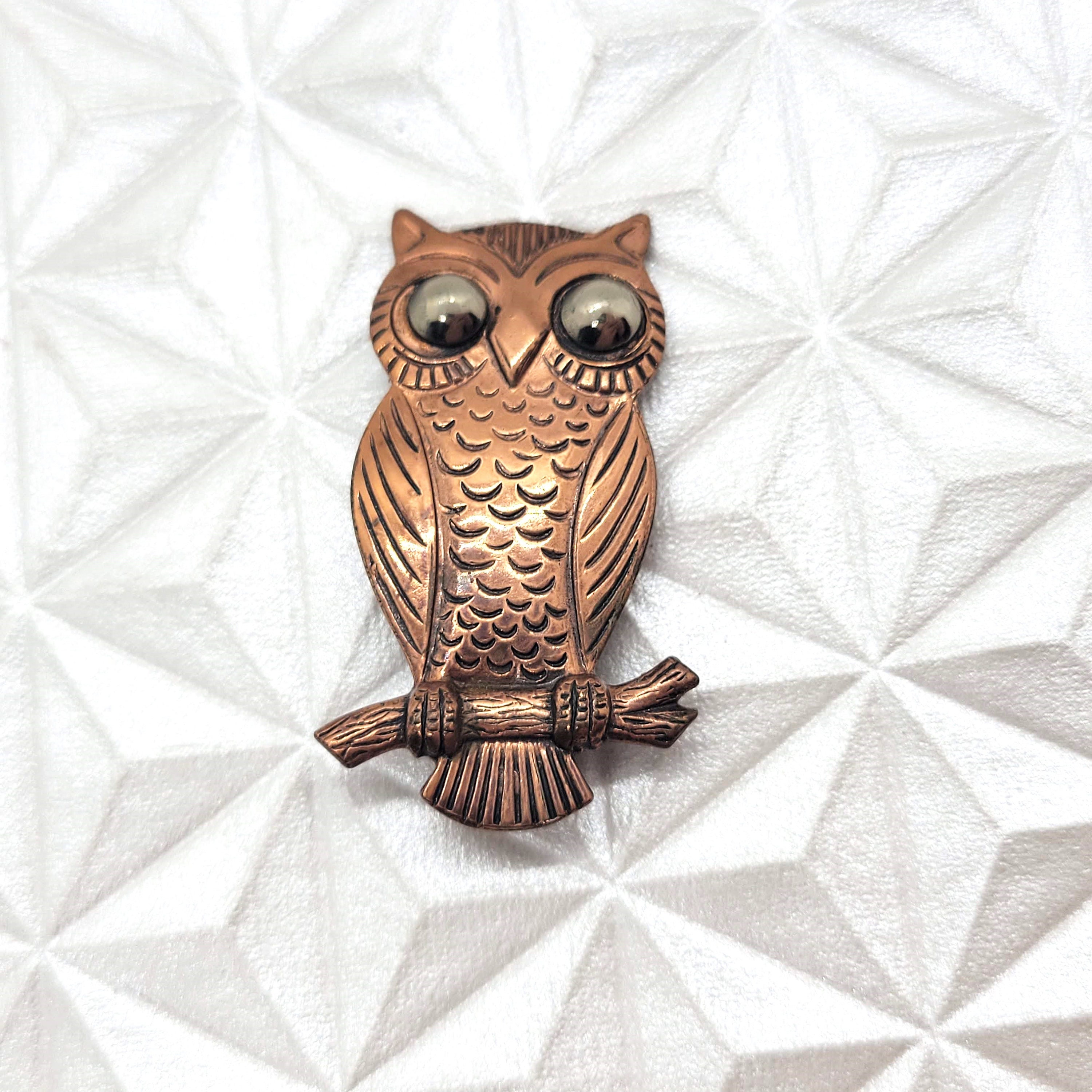 Vintage Bell Trading Copper Owl Brooch