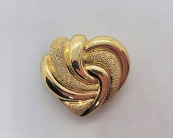 Vintage Itaor vermeil hanger met gezwollen hart