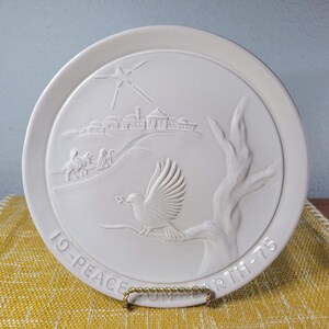Vintage Frankoma Weihnachtsteller - 1975 Peace on Earth