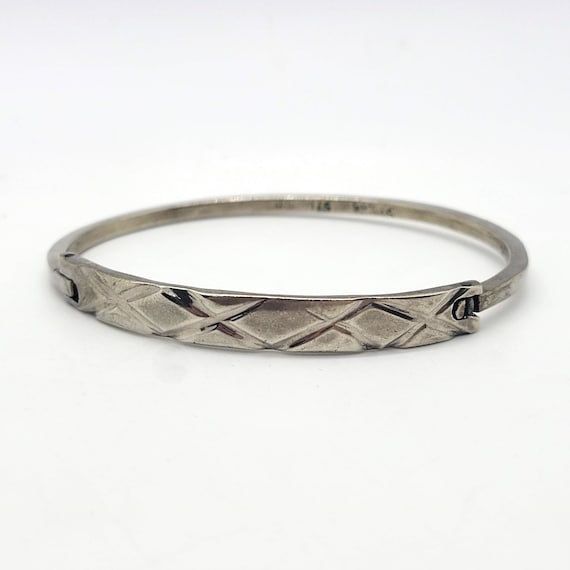 Sterling Hinged Bangle Bracelet - image 1