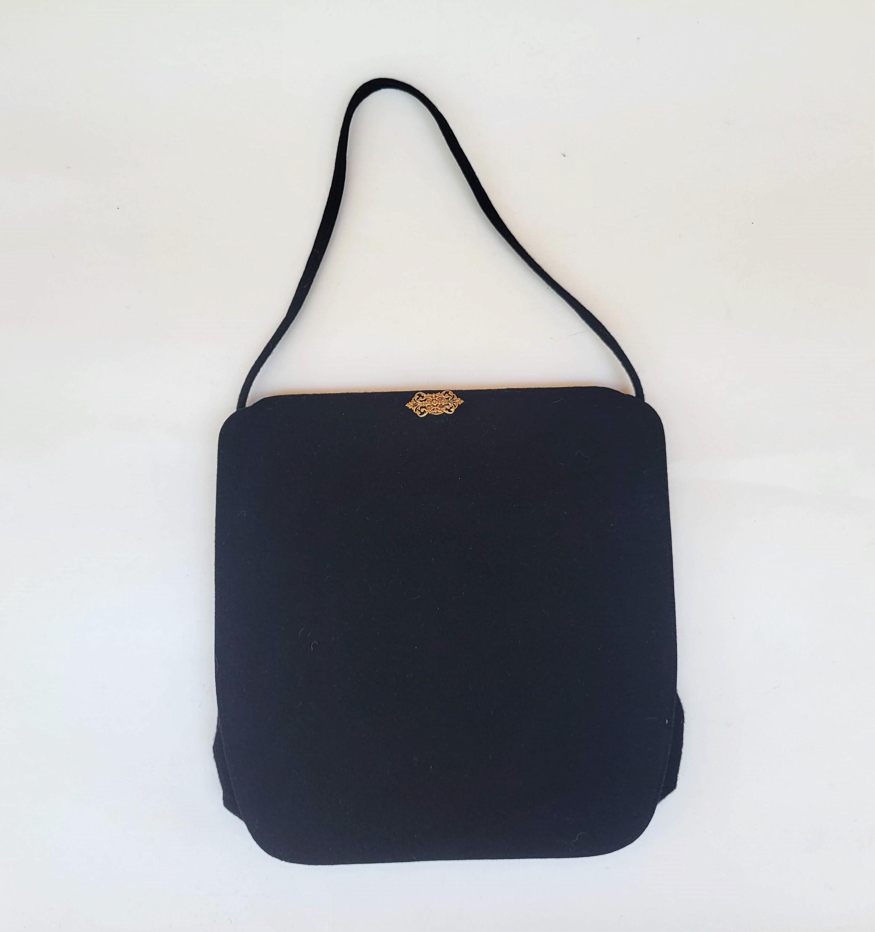 Black Felted Wool Bobbie Jerome Handbag