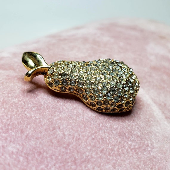 Givenchy Rhinestone Pear Brooch - image 3