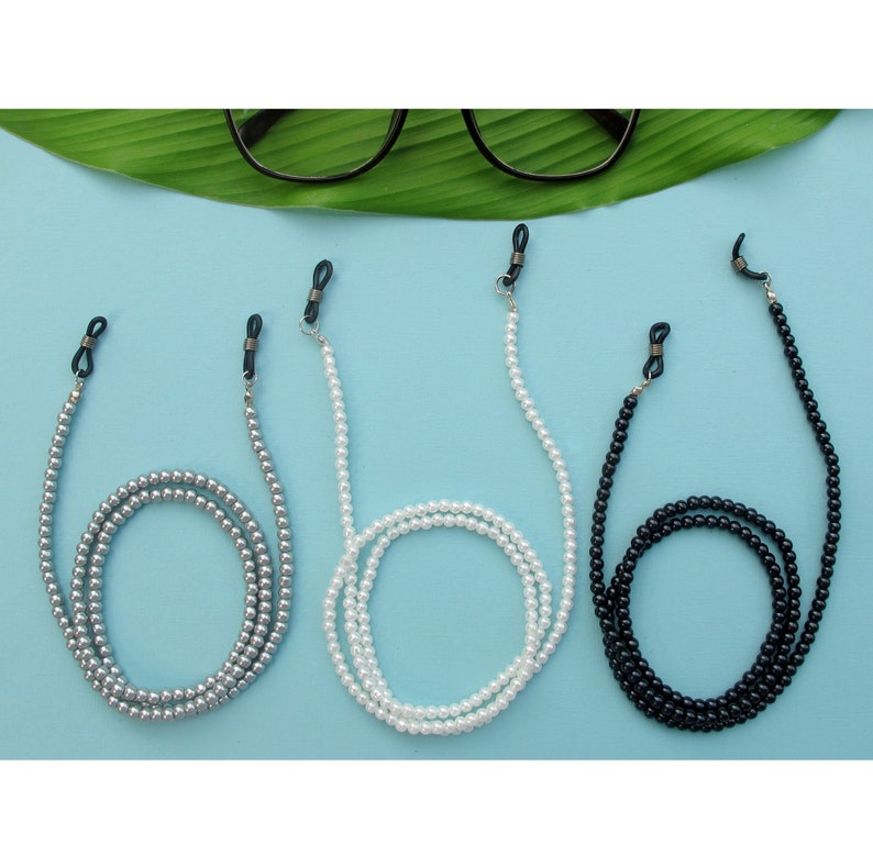 Fashionable pearl glasses chains glasses keeper or mask holder lanyard sunglasses cords faux pearl glasses cords reading glasses leash