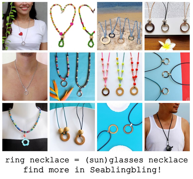 Fashion Ring Necklace Eyeglass Holder With Rosewood Coconut Etsy