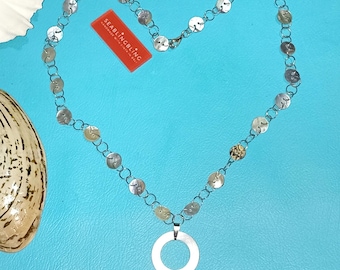 Parelmoerketting voor bril: knoopsieraden, zonnebrilhouder