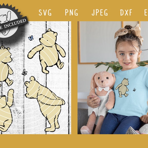 Classic Winnie the Pooh SVG, PNG, Clipart, Vector, Digital Download, Design Print For Silhouette Cameo And Cricut Machine