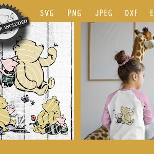 Winnie the Pooh and Piglet SVG, PNG, Clipart, Vector, Digital Download, Design Print For Silhouette Cameo And Cricut Machine