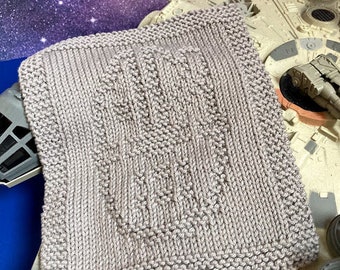 Millenium Falcon Star Wars Inspired, Dishcloth, Washcloth, Hand Knit