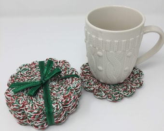 Coasters - Mug Rugs - Hand Crocheted - Hostess Gift - Teacher Gift - Set of 6