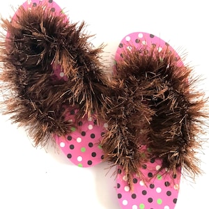 Fuzzy Fluffy Flip Flops - Child