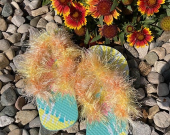 Fuzzy Fluffy Flip Flops - Child