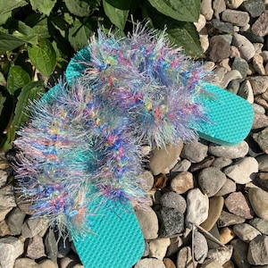 Fuzzy Fluffy Flip Flops - Womens