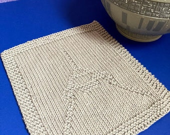 Imperial Shuttle Star Wars Inspired, Dishcloth, Washcloth, Hand Knit