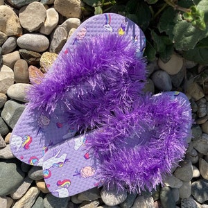 Fuzzy Fluffy Flip Flops - Child
