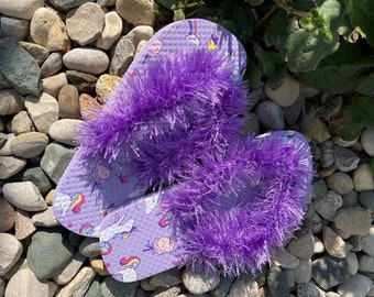 Fuzzy Fluffy Flip Flops - Child