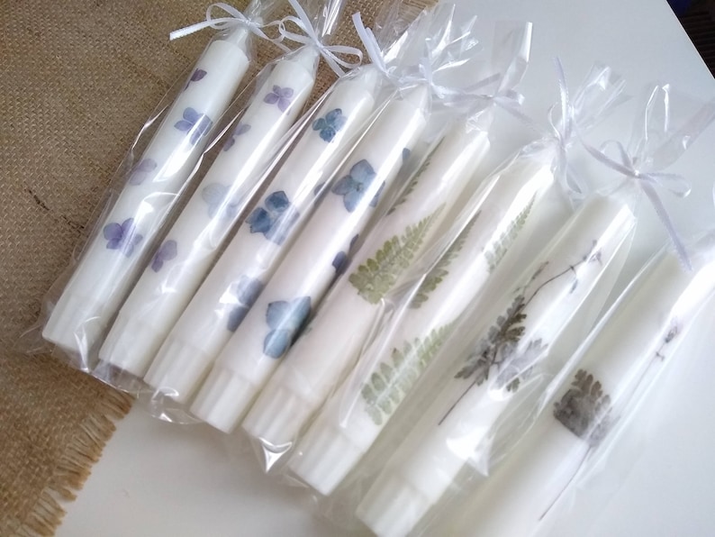 Pressed Wildflower Taper Candles