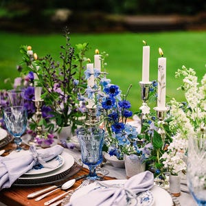 PRESSED WILDFLOWER CANDLE taps toelopend, handgemaakt, echte gedroogde geperste bloemen, varens, eenzijdige echte bloemenkandelaar, hygge, cottage core, boho afbeelding 15