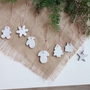 white minimalist christmas ornaments