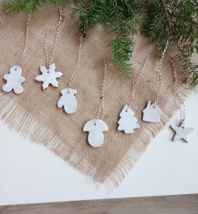 white minimalist christmas ornaments