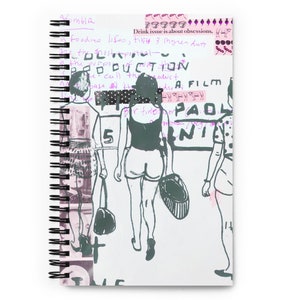 Vintage Ladies Spiral Notebook – Journal with Collage Art, Perfect Gift for Writers and Artists