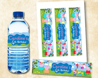 Peppa Pig Water Bottle Labels, Peppa Pig Water Bottle, Peppa Pig Bottle Labels, Peppa Pig Birthday, Peppa Pig Water Bottle Labels Printables