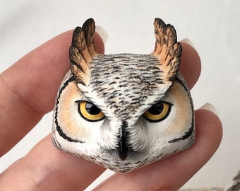 Light Owl Cabochon Necklace Animal Flatback Cabs for Beading  Clay Jewelry Component Totem