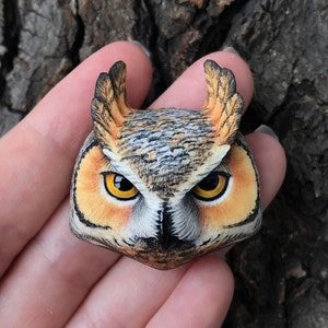 Dark Owl Cabochon Necklace Animal Flatback Cabs for Beading Clay Jewelry Component Totem