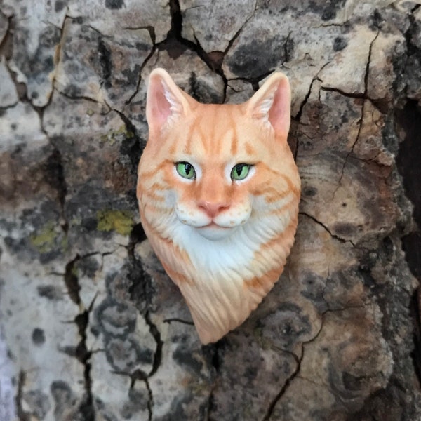 Red Cat Cabochon Maine Coon Necklace Animal Flatback Cabs for Beading  Clay Jewelry Component Totem