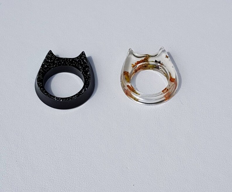 Gorgeous handmade resin Cat Rings