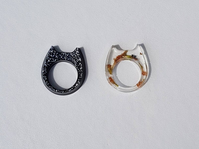 Gorgeous handmade resin Cat Rings