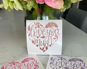Personalise Vinyl Decal Sticker For Flower Box Bottle Vase Mother/'s Day Birthday