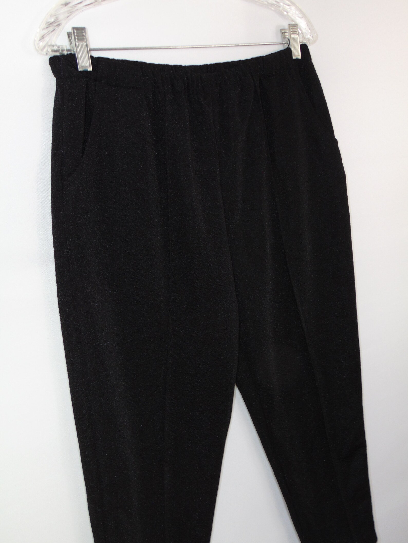 Vintage Black Poly Texture Pants Crop Pockets Hung Fat Leg - Etsy UK