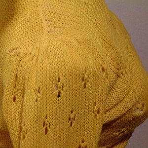 Vintage silk yellow sweater puffy sleeves pullover hipster mod boho large image 10