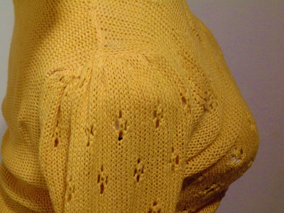 Vintage silk yellow sweater puffy sleeves pullove… - image 10