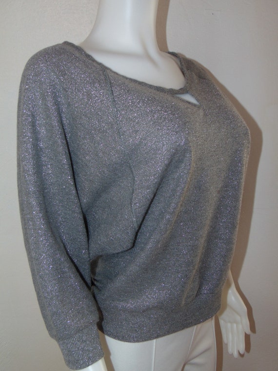 New years Vintage 1980s 90s guess silver top shor… - image 6
