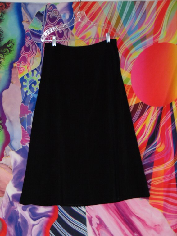 Vintage 1970s 80s black suede like skirts Talbots… - image 2