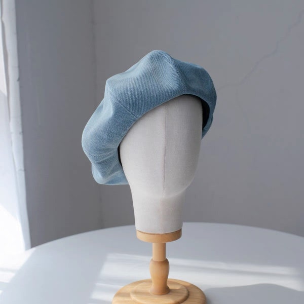 Oversize Denim Beret for Women, Spring/Summer/Fall Hat for Women, Beret Hat for Women, Holiday Gift,Git for her