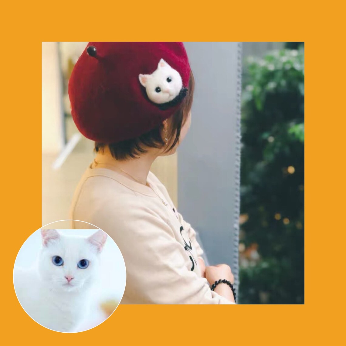 Custom Made Cat Beret Wool Felted Beret Beret Hat for Women Etsy