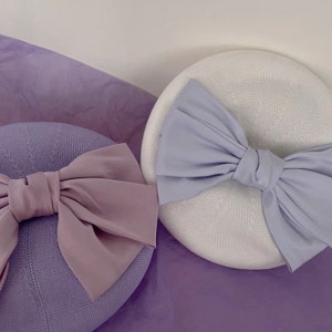 Solid Colour Beret Hat with breathable material, Spring/Summer/Fall Beret for Girl/Women, Handmade Beret Hat with Bow Tie, Gift for her